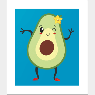 Aguacate chica con flor en el pelo Posters and Art